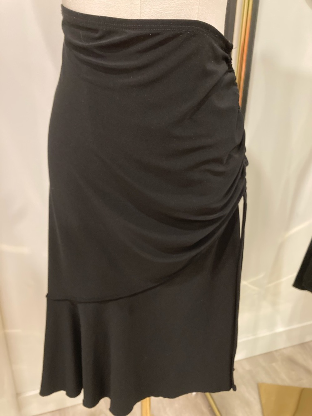 Black Ruched Side Skirt